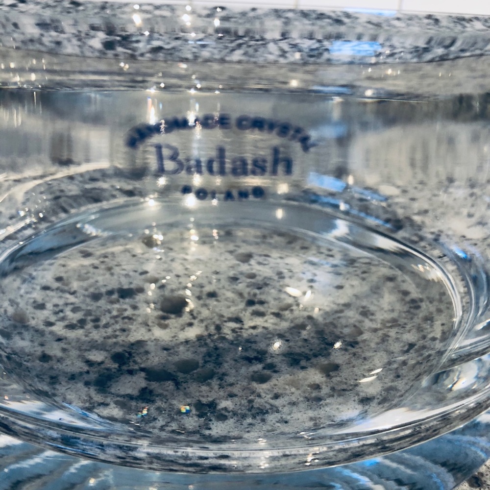 Handmade crystal serving bowl